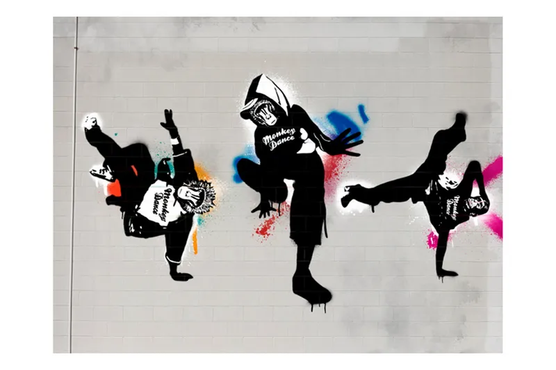 Valokuvatapetti Monkey Dance Street Art 350x270 - Artgeist sp. z o. o. - Sisustustuotteet - Seinäkoristeet - Tapetit - Valokuvatapetit