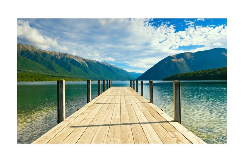 Valokuvatapetti Mountain Lake Bridge 450x270, Artgeist sp. z o. o.