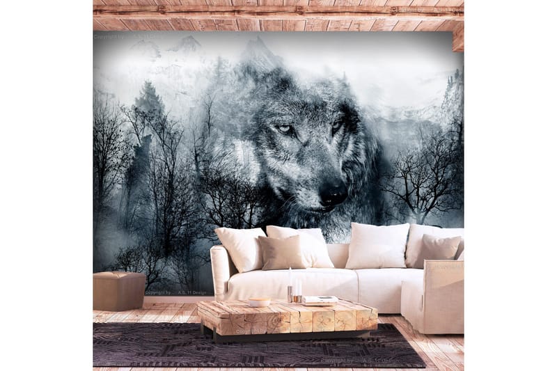 Valokuvatapetti Mountain Predator Black And White 250x175 - Artgeist sp. z o. o. - Sisustustuotteet - Seinäkoristeet - Tapetit - Valokuvatapetit