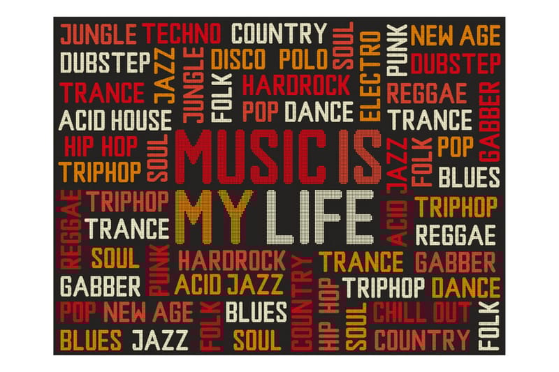 Valokuvatapetti Music Is My Life 350x270, Artgeist sp. z o. o.
