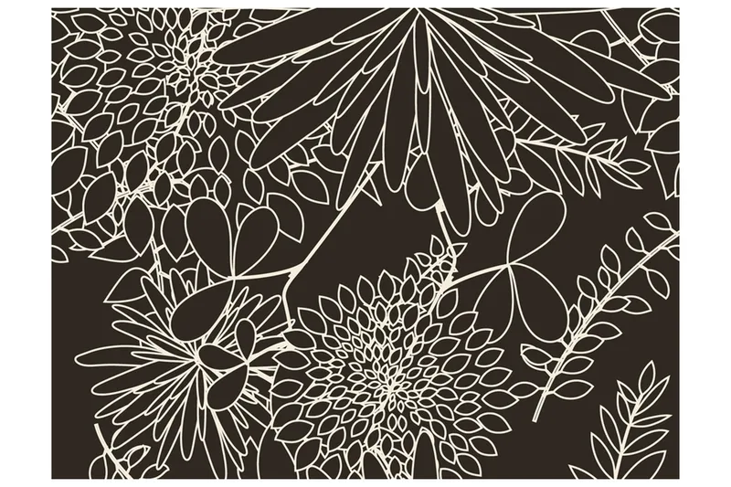 Valokuvatapetti Musta ja Valkoinen kukkainen tausta 400x309, Artgeist sp. z o. o.