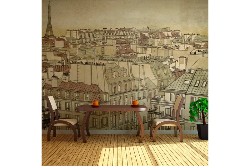 Valokuvatapetti Näkemiin Pariisi! 350x270, Artgeist sp. z o. o.