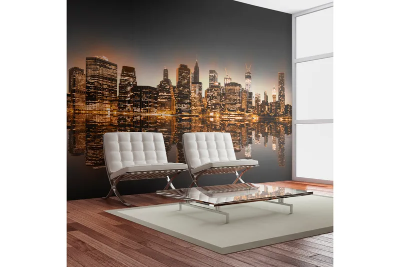Valokuvatapetti New York and Gold 350x270 - Artgeist sp. z o. o. - Sisustustuotteet - Seinäkoristeet - Tapetit - Valokuvatapetit