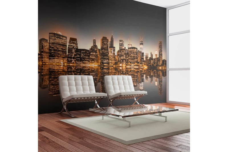 Valokuvatapetti New York and Gold 450x270 - Artgeist sp. z o. o. - Sisustustuotteet - Seinäkoristeet - Tapetit - Valokuvatapetit