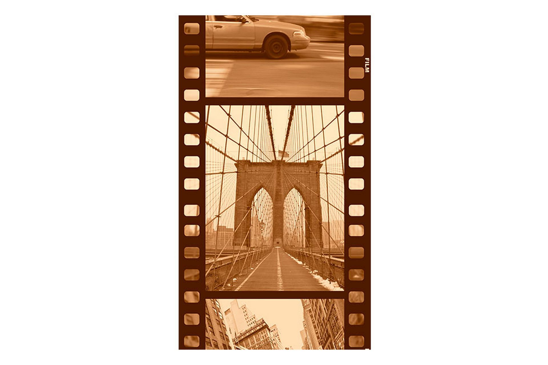 Valokuvatapetti New York Collage Sepia 50x1000 - Artgeist sp. z o. o. - Sisustustuotteet - Seinäkoristeet - Tapetit - Valokuvatapetit