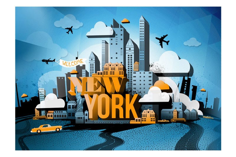 Valokuvatapetti New York Welcome 300x210 - Artgeist sp. z o. o. - Sisustustuotteet - Seinäkoristeet - Tapetit - Valokuvatapetit