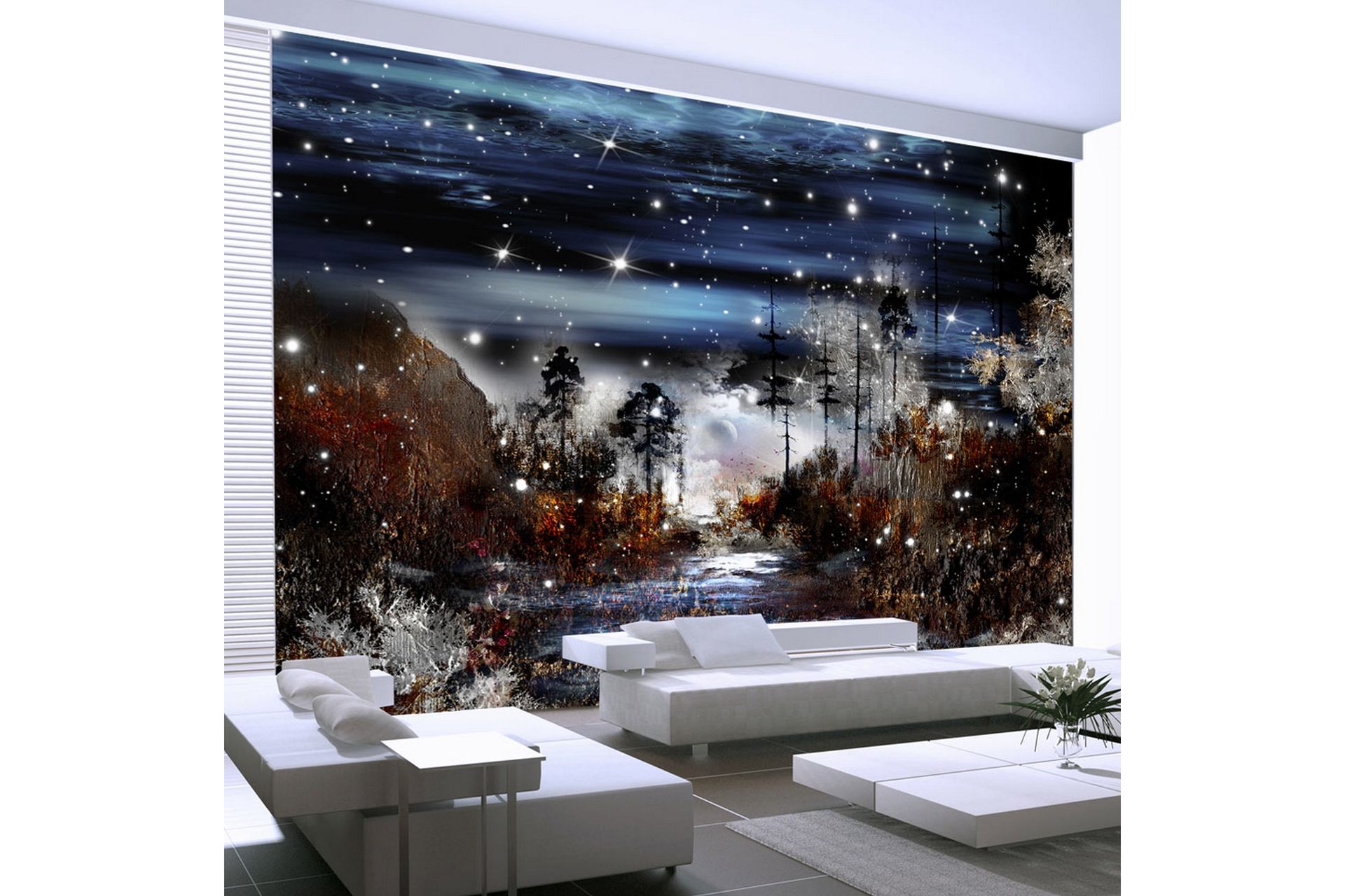 Valokuvatapetti Night In The Forest 300x210 - Artgeist sp. z o. o. - Sisustustuotteet - Seinäkoristeet - Tapetit - Valokuvatapetit