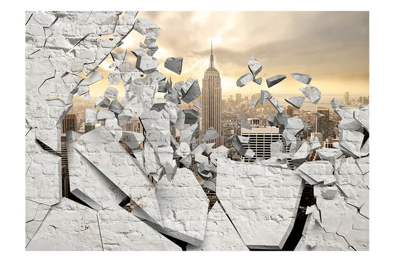 Valokuvatapetti NY City Behind The Wall 300x210 - Artgeist sp. z o. o. - Sisustustuotteet - Seinäkoristeet - Tapetit - Valokuvatapetit