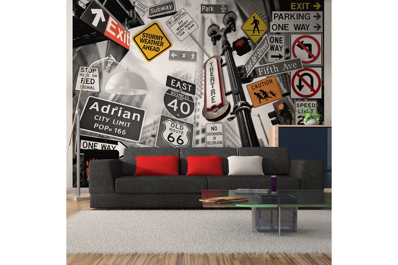 Valokuvatapetti NYC-merkki yksivärinen tausta 400x309, Artgeist sp. z o. o.