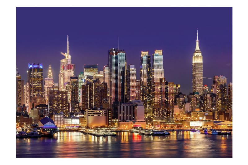 Valokuvatapetti NYC Night City 150x105 - Artgeist sp. z o. o. - Sisustustuotteet - Seinäkoristeet - Tapetit - Valokuvatapetit