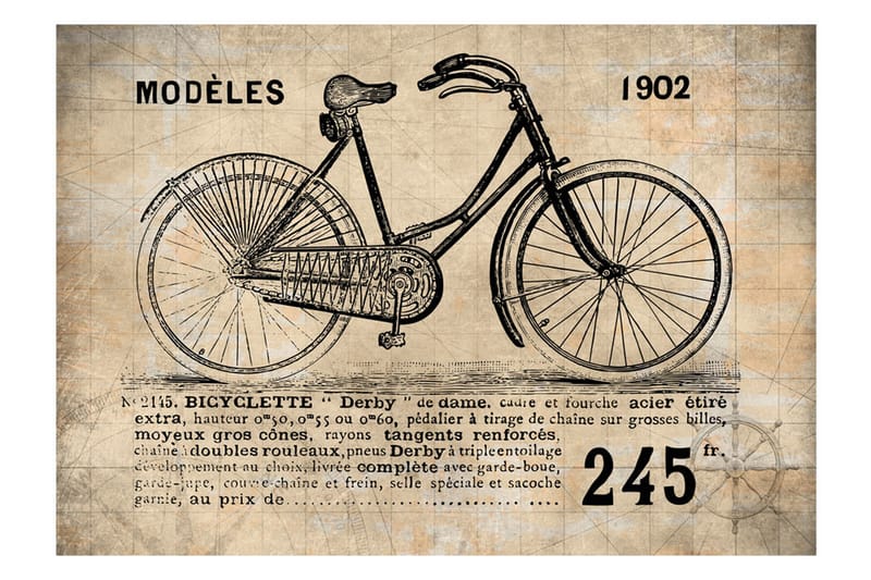 Valokuvatapetti Old School Bicycle 300x210 - Artgeist sp. z o. o. - Sisustustuotteet - Seinäkoristeet - Tapetit - Valokuvatapetit