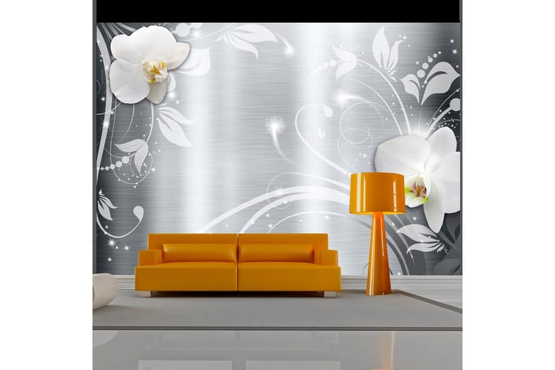 Valokuvatapetti Orchids On Steel 400x280, Artgeist sp. z o. o.