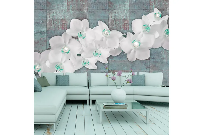 Valokuvatapetti Orchids With Pearls 300x210, Artgeist sp. z o. o.