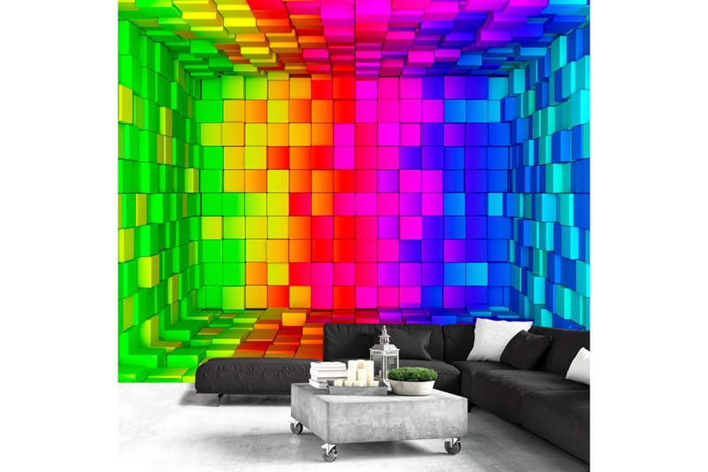 Valokuvatapetti Rainbow Cube 200x140, Artgeist sp. z o. o.