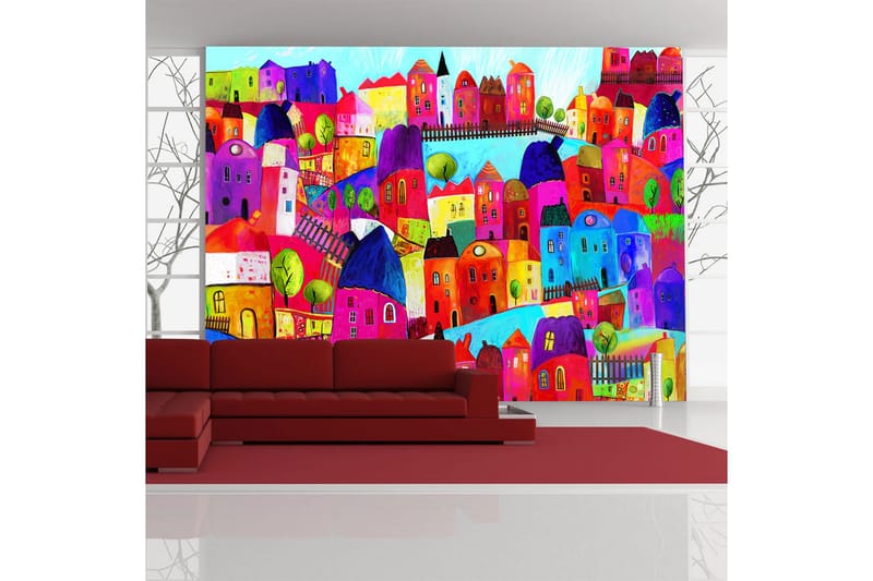 Valokuvatapetti Rainbow-Hued Town 400x309 - Artgeist sp. z o. o. - Sisustustuotteet - Seinäkoristeet - Tapetit - Valokuvatapetit