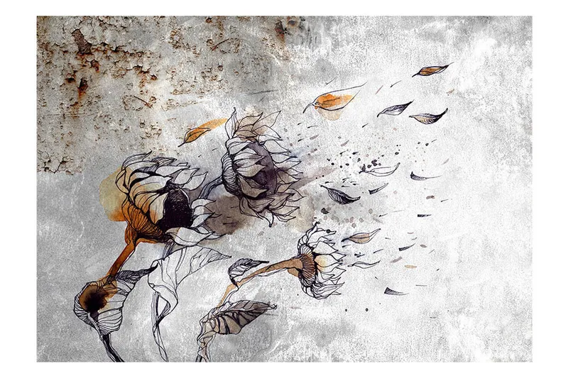 Valokuvatapetti Recall Sunflowers 150x105 - Artgeist sp. z o. o. - Sisustustuotteet - Seinäkoristeet - Tapetit - Valokuvatapetit