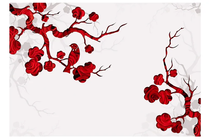 Valokuvatapetti Red Bush 300x210 - Artgeist sp. z o. o. - Sisustustuotteet - Seinäkoristeet - Tapetit - Valokuvatapetit