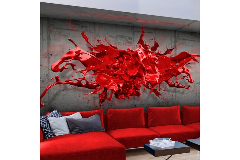 Valokuvatapetti Red Ink Blot 300x210 - Artgeist sp. z o. o. - Sisustustuotteet - Seinäkoristeet - Tapetit - Valokuvatapetit