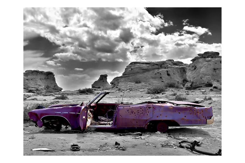Valokuvatapetti Retroauto Coloradon autiomaassa 250x193 - Artgeist sp. z o. o. - Sisustustuotteet - Seinäkoristeet - Tapetit - Valokuvatapetit