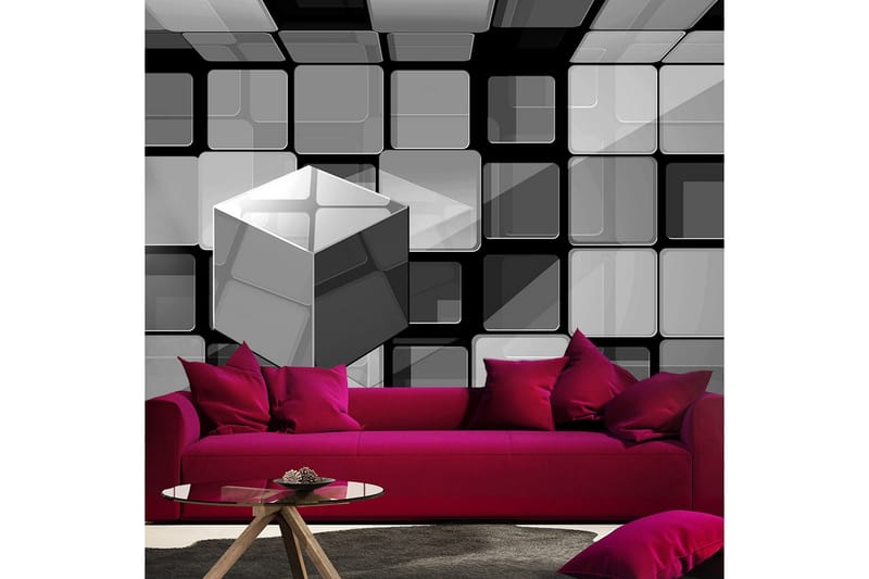 Valokuvatapetti Rubik's Cube In Gray 300x210, Artgeist sp. z o. o.