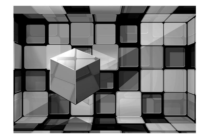 Valokuvatapetti Rubik's Cube In Gray 300x210 - Artgeist sp. z o. o. - Sisustustuotteet - Seinäkoristeet - Tapetit - Valokuvatapetit