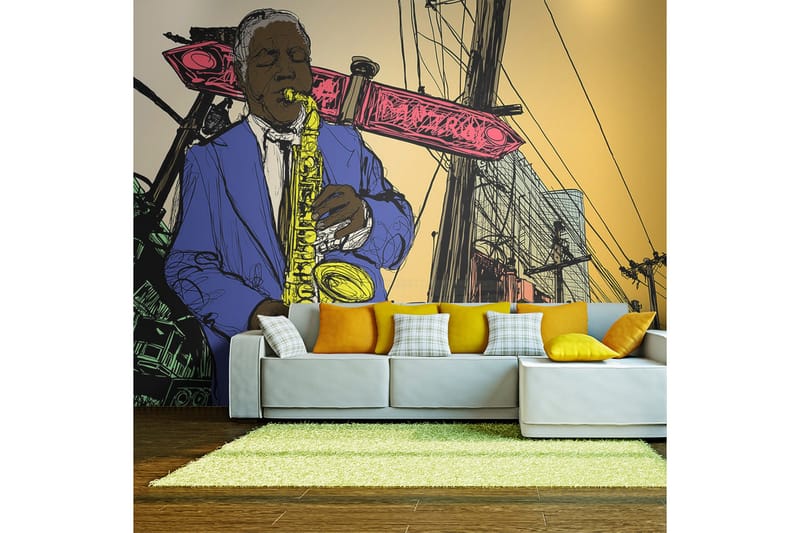Valokuvatapetti Saxophonist In New York 300x231 - Artgeist sp. z o. o. - Sisustustuotteet - Seinäkoristeet - Tapetit - Valokuvatapetit