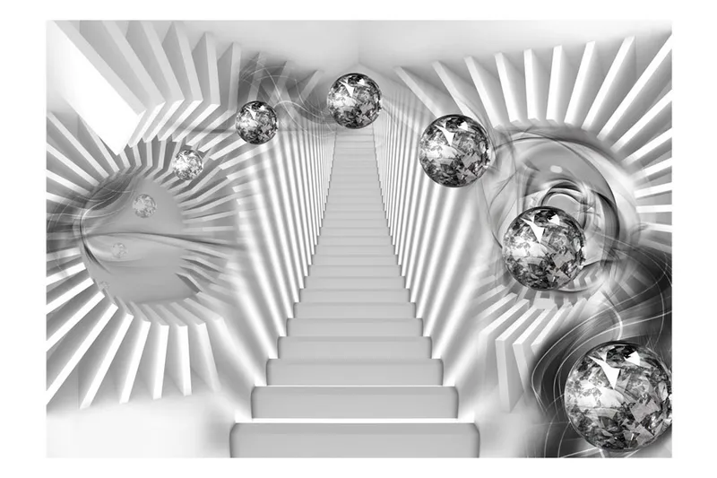 Valokuvatapetti Silver Stairs 350x245 - Artgeist sp. z o. o. - Sisustustuotteet - Seinäkoristeet - Tapetit - Valokuvatapetit