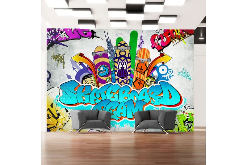Valokuvatapetti Skateboard Team 100x70 - Artgeist sp. z o. o. - Sisustustuotteet - Seinäkoristeet - Tapetit - Valokuvatapetit