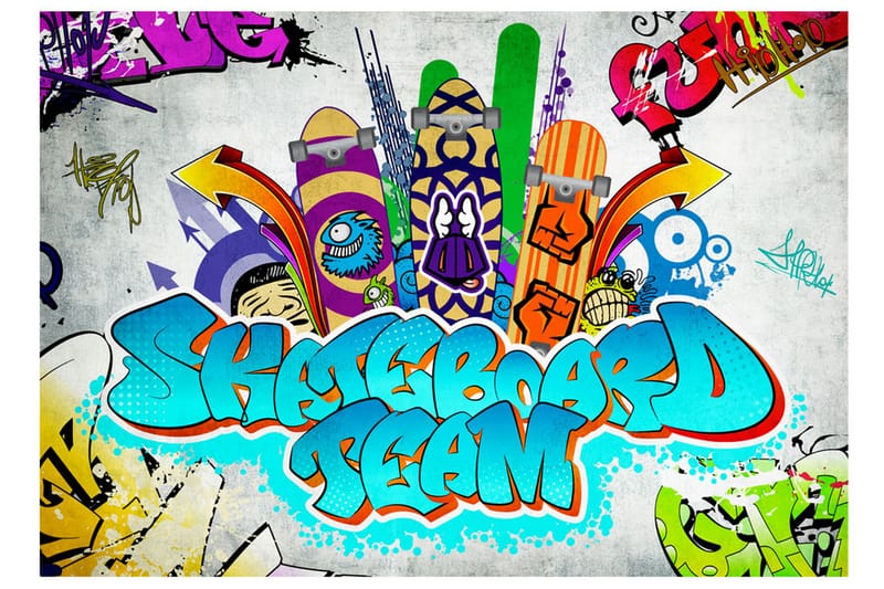 Valokuvatapetti Skateboard Team 100x70 - Artgeist sp. z o. o. - Sisustustuotteet - Seinäkoristeet - Tapetit - Valokuvatapetit