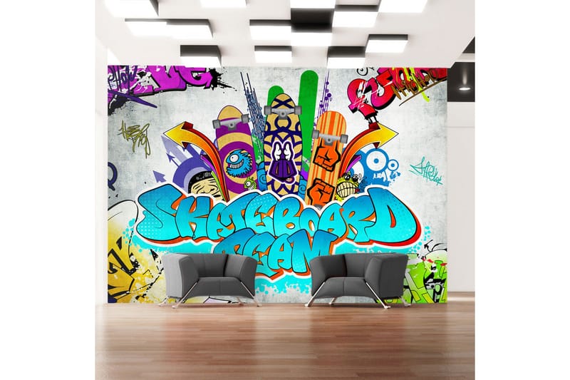 Valokuvatapetti Skateboard Team 200x140 - Artgeist sp. z o. o. - Sisustustuotteet - Seinäkoristeet - Tapetit - Valokuvatapetit
