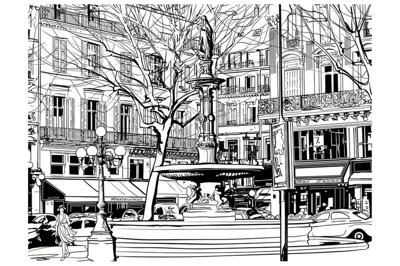 Valokuvatapetti Sketch Of Parisian Fountain 300x231, Artgeist sp. z o. o.