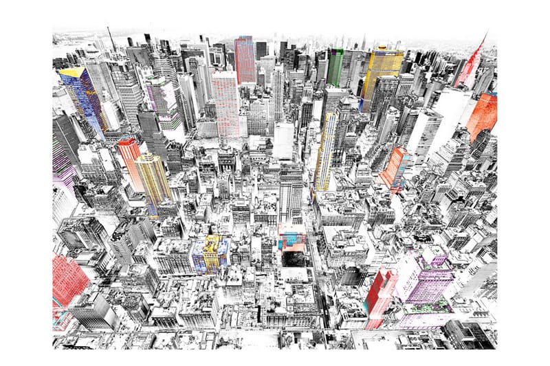 Valokuvatapetti Sketch Over New York 200x154, Artgeist sp. z o. o.