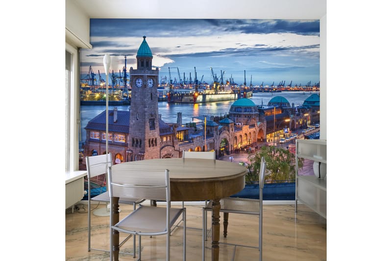 Valokuvatapetti St. Pauli Landing Stages 200x154 - Artgeist sp. z o. o. - Sisustustuotteet - Seinäkoristeet - Tapetit - Valokuvatapetit