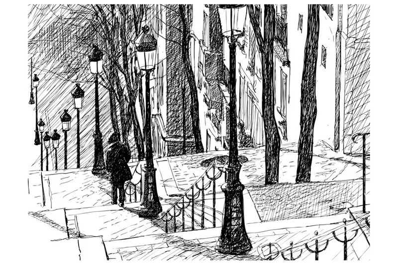 Valokuvatapetti Stairs Montmartre 250x193, Artgeist sp. z o. o.