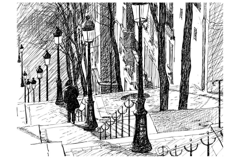 Valokuvatapetti Stairs Montmartre 350x270, Artgeist sp. z o. o.