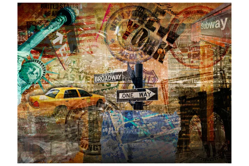 Valokuvatapetti Statue Of Liberty Brooklyn Bridge 250x193, Artgeist sp. z o. o.
