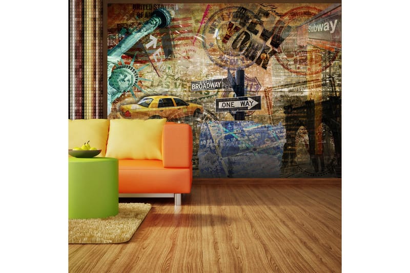 Valokuvatapetti Statue Of Liberty Brooklyn Bridge 350x270 - Artgeist sp. z o. o. - Sisustustuotteet - Seinäkoristeet - Tapetit - Valokuvatapetit