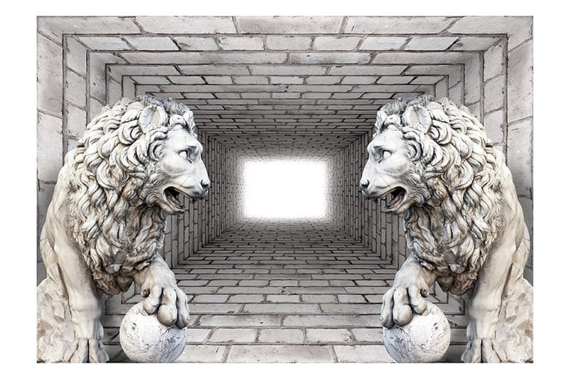 Valokuvatapetti Stone Lions 250x175 - Artgeist sp. z o. o. - Sisustustuotteet - Seinäkoristeet - Tapetit - Valokuvatapetit
