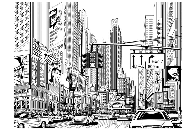 Valokuvatapetti Street New York City 250x193, Artgeist sp. z o. o.
