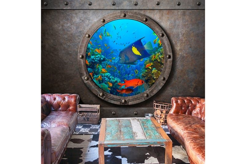 Valokuvatapetti Submarine Window 250x175 - Artgeist sp. z o. o. - Sisustustuotteet - Seinäkoristeet - Tapetit - Valokuvatapetit