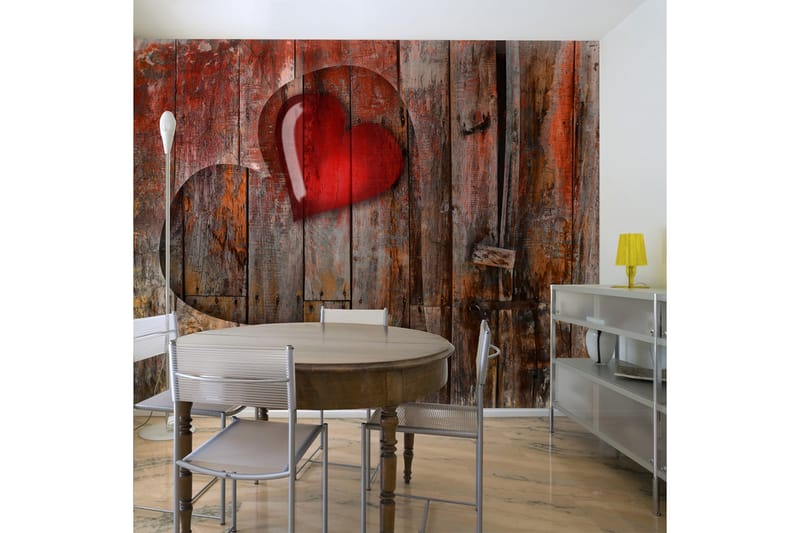 Valokuvatapetti Sydän puutaustalla 300x231, Artgeist sp. z o. o.