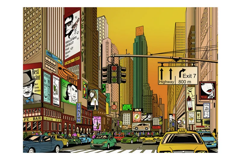 Valokuvatapetti Sykkivä Kaupunki NY 200x154, Artgeist sp. z o. o.