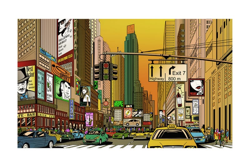 Valokuvatapetti Sykkivä kaupunki NY 450x270 - Artgeist sp. z o. o. - Sisustustuotteet - Seinäkoristeet - Tapetit - Valokuvatapetit