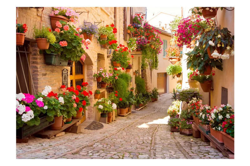 Valokuvatapetti The Alley In Spello Italy 250x175 - Artgeist sp. z o. o. - Sisustustuotteet - Seinäkoristeet - Tapetit - Valokuvatapetit
