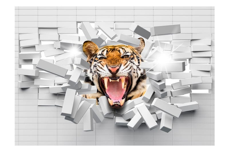 Valokuvatapetti Tiger Jump 350x245 - Artgeist sp. z o. o. - Sisustustuotteet - Seinäkoristeet - Tapetit - Valokuvatapetit