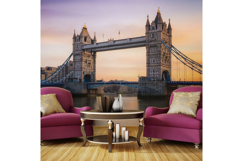 Valokuvatapetti Tower Bridge sarastaa 450x270, Artgeist sp. z o. o.