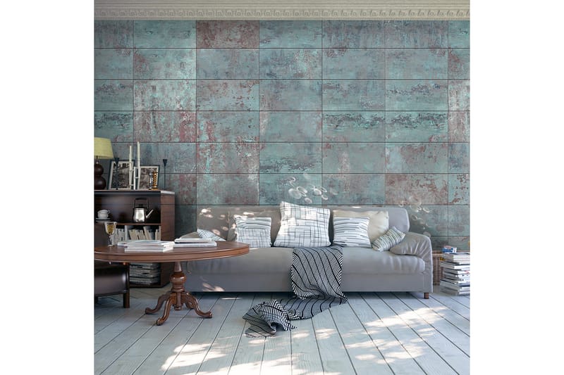 Valokuvatapetti Turquoise Concrete 50x1000 - Artgeist sp. z o. o. - Sisustustuotteet - Seinäkoristeet - Tapetit - Valokuvatapetit
