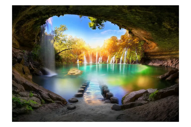 Valokuvatapetti Turquoise Lake 350x245 - Artgeist sp. z o. o. - Sisustustuotteet - Seinäkoristeet - Tapetit - Valokuvatapetit