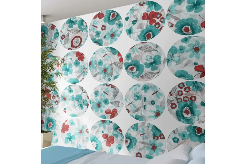 Valokuvatapetti Turquoise Meadow Circle 50x1000, Artgeist sp. z o. o.