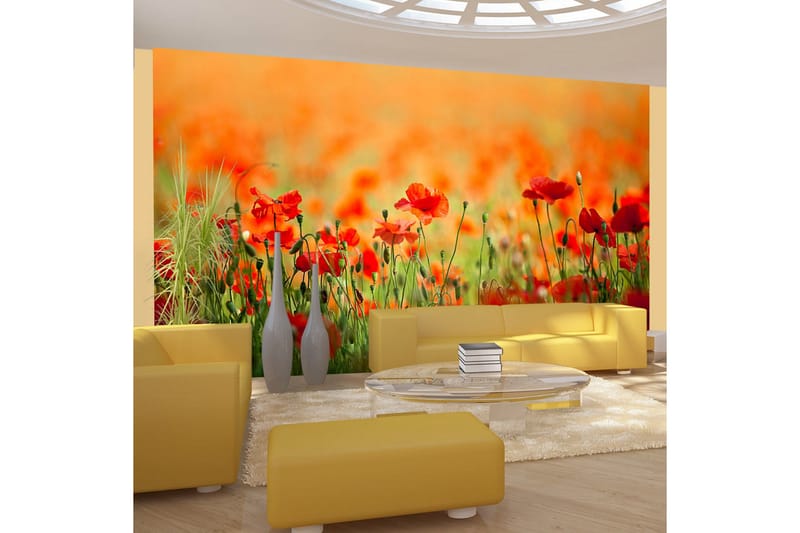 Valokuvatapetti Unikko kimmalteleva kesäpäivä 450x270 - Artgeist sp. z o. o. - Sisustustuotteet - Seinäkoristeet - Tapetit - Valokuvatapetit